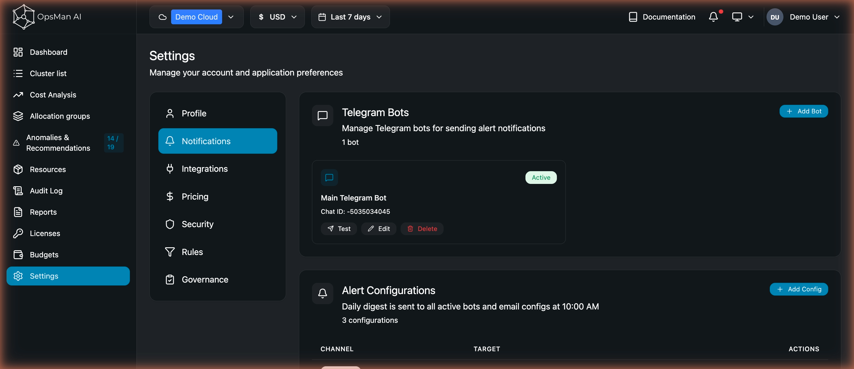 Settings · Notifications